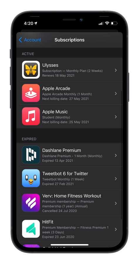 iphone app subscriptions